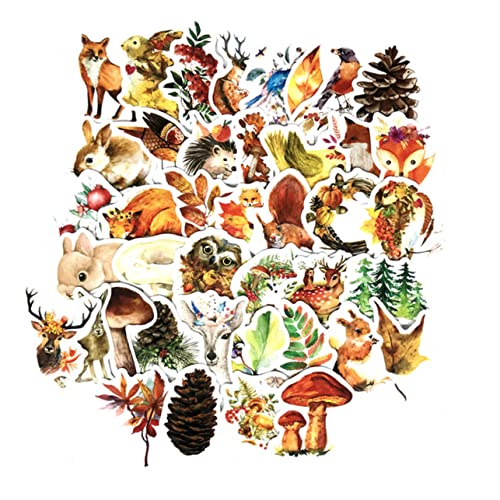 ibasenice 41stücke Teiliges Aufkleber-Set Mit Tieren Im Herbstlichen Wald-Design Selbstklebende Graffiti Sticker Für Bastelprojekte Irregulär Geformte Tieraufkleber Für Kinderzimmer Und von ibasenice