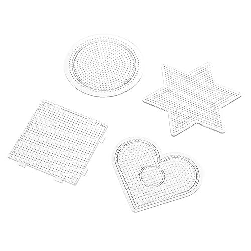 ibasenice 4stücke Bügelperlen-Platten Durchsichtige Steckplatten Aus Kunststoff DIY-lernwerkzeug Für Junge Mädchen Bastelperlen von ibasenice