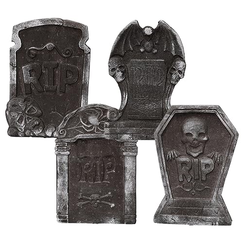 ibasenice 4stücke Halloween Grabstein Deko Gruselige Skelettkopf Ornament Für Garten Partys Und Halloween Feiern Zufällige von ibasenice