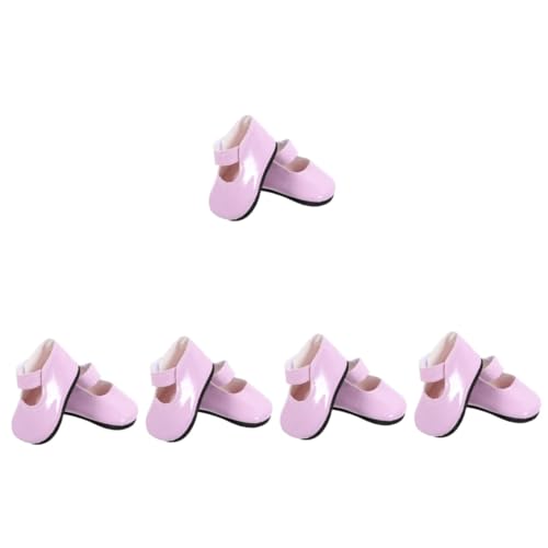 ibasenice 5 Paare 18-Zoll-puppenschuhe Mädchenspielzeug Miniatur-Schuhe Puppe Schuhe Dekor Miniaturpuppenschuhe Miniaturschuhe Aus Leder Spielpuppenschuhe Kleidung Rosa Kind Lederschuhe von ibasenice