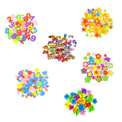 ibasenice 5 Packungen Fünf punkte schaumstoffaufkleber Bunte Wandtattoos Kinderzimmer DIY Kreativität Abziehbilder für Mädchenzimmer Dekorative Schwamm patches von ibasenice