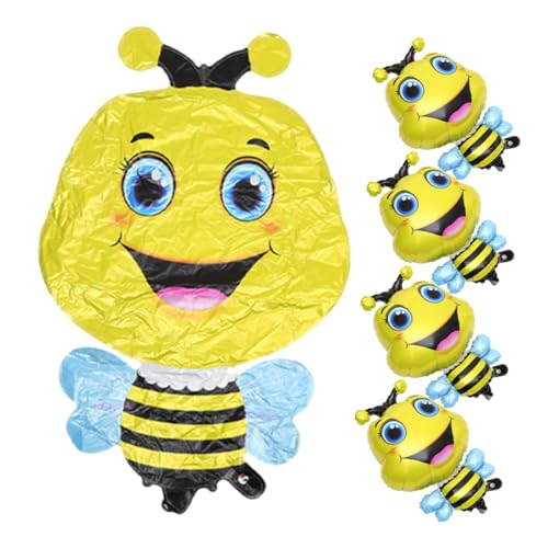 ibasenice 5 Stück Insektenballon geburtstagsballon luftballons Folienballon Party Biene Geburtstagsdekoration Cartoon-Tierballons Bienenballons zum Mädchengeburtstag Aluminiumfolie Yellow von ibasenice