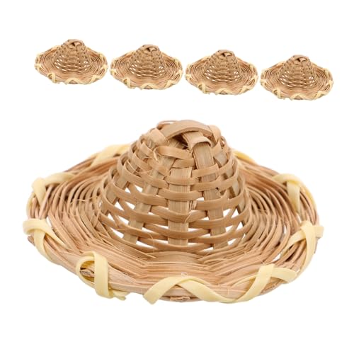 ibasenice 5 Stück Miniaturhüte aus Rattan für Bastelprojekte Teiliges Handgefertigter Puppenhüte Dekorative Mini Strohhüte für Diy Bastelarbeiten und Puppenhaus Zubehör von ibasenice