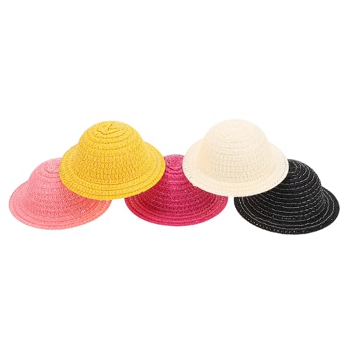 ibasenice 5 Stück Miniaturisierte Woven Puppenhüte Teiliges aus Atmungsaktivem Papierseil Harmonischen Farben für Sommer Deko und DIY Puppenhaus Zubehör von ibasenice