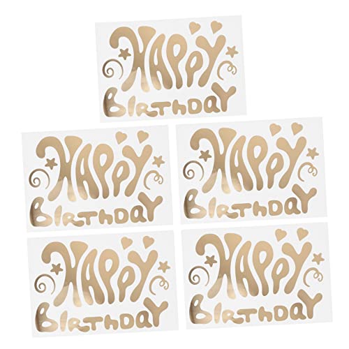 ibasenice 5 Stück Party Ballon Aufkleber Selbstklebende Dekorationsaufkleber für Luftballons DIY Transparente Happy Birthday Sticker für Feierlichkeiten und Heimdekoration von ibasenice