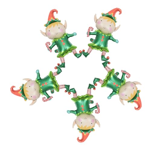 ibasenice 5 Stück Weihnachtsballondekoration Dekorationen Lieferungen Weihnachten Fröhliche Weihnachtsballons Weihnachtsfeier Luftballons Weiß Weihnachtsdeko Luftballons Party Aluminiumfolie von ibasenice