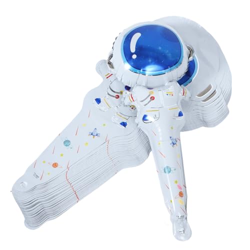 ibasenice 50 Stück Astronautenballon luftballons geburtstagsdekoration Cartoon-Ballon Handinhaltsballon Astronaut Folienballon Platz klein LED bunt Partydekor Ballondekoration Aluminiumfolie von ibasenice