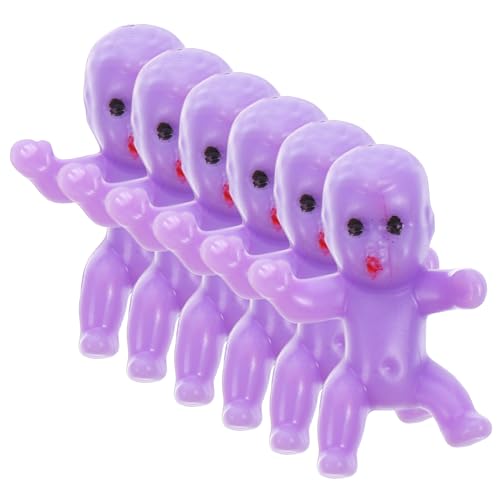 ibasenice 50 Stück Dekorationen für die Babyparty Minifiguren klein Puppe Säuglinge Miniatur Minis plastikbabys spielzeughandys für Babys Mini-Babys aus Kunststoff Plastikbabymasse Violett von ibasenice