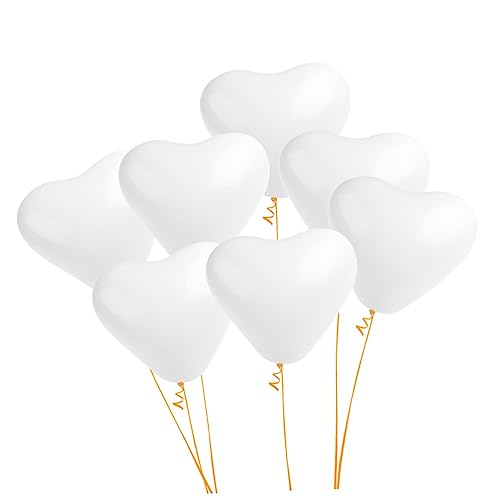 ibasenice 50 Stück Herz-latexballon Partyballon Partydekoration Schmücken Weiß Doppelschicht von ibasenice