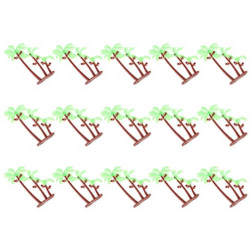 ibasenice 50 Stück Simulierter Kleiner Kokosnussbaum Dekoration Party Miniaturlandschaft Landschaftsbaum Kuchenständer Mini-simulation Kokosnussbaum Drehscheibe Kaktus Bausatz Green Plastik von ibasenice