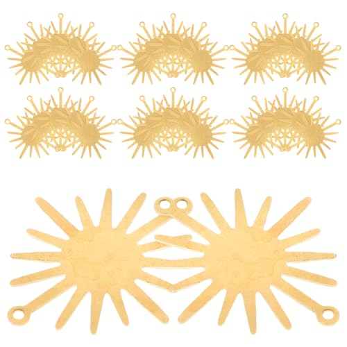 ibasenice 50 Stück Sonnenblumen-schmuckanhänger Edelsteine Charme Dekorationen Schlafdekoration Planetenzauber Große Klauenklammern Kunst Wäscheständer Kreis Schaukel Seidig Golden Legierung von ibasenice