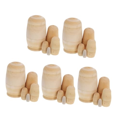 ibasenice 5sätze Holz Puppen DIY Blanko Nistpuppen Zum Bemalen Für Bastelanleitung Familienaktivitäten Und Künstlerische Kreationen ibasenice 5sätze Holz Puppen DIY Blanko Nistpuppen Zum Bemalen Für Bastelanleitung Familienaktivitäten Und Künstlerische Kreationen von ibasenice