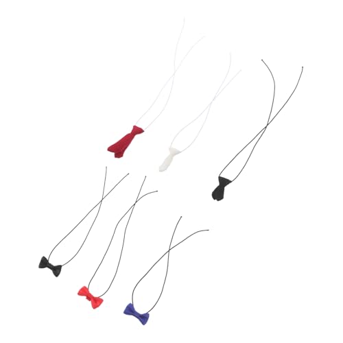 ibasenice 6 Stück Dekorative Puppenfliege Mini-Fliege Puppen -Krawatten Mini -Kleidung Krawatte Puppenbekleidungszubehör Kleine Puppen-Krawatte Tiny Bowtie Krawatte für Mini-Puppen Stoff von ibasenice