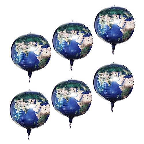 ibasenice 6 Stück Erde Aluminiumfolienballon Party Erde-geburtstagsdekorationen Luftballons Für Geburtstagsfeiern Planetenballons Groß Sphäre Weltkarte Folienballons Kugelballons von ibasenice