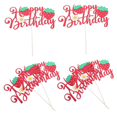 ibasenice 6 Stück Glitzer Erdbeer Cake Topper Handgefertigte Geburtstagsdekoration mit Früchte-motiv Leicht und Tragbar für Mädchen Erstgeburtstag und Shower Party ibasenice 6 Stück Glitzer Erdbeer Cake Topper Handgefertigte Geburtstagsdekoration mit Früchte-motiv Leicht und Tragbar für Mädchen Erstgeburtstag und Shower Party von ibasenice