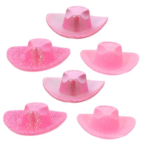 ibasenice 6 Stück Mini Cowboyhut Cowboyhut Cowgirlhut Strohhüte Kleine Hüte Miniaturhüte Für Partys Puppenhausbedarf DIY Puppenhüte Hut Für Minihauspuppe Minihüte Filzstoff von ibasenice