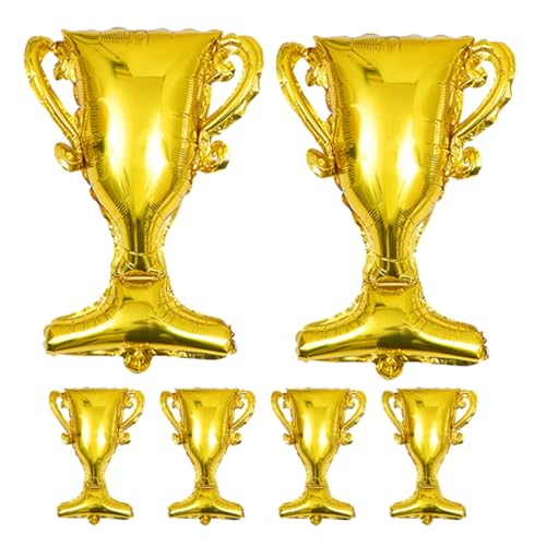 ibasenice 6 Stück Trophäenballons Glückwunsch Abschlussdekorationen Verlobungsballons Abschlussfeier Dekoration Abschlussdekorationen Ballons Goldfolienballons Diplom Requisite von ibasenice