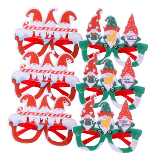ibasenice 6 Stück Weihnachtsdekoration Urlaubskostüm Brillen Weihnachtsbrillengestell Party Teller Weihnachts- Glitzernde Weihnachtsbrille Brillen Zu Weihnachten Rahmen Plastik von ibasenice