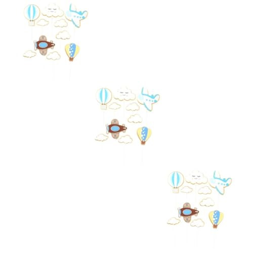 ibasenice 60 Stk Geburtstagskuchen Coole Buchstaben-Sonnenbrille Heißluftballon Cupcake Topper Cupcakes hochzeitsdeko Party-Kuchen-Picks Kuchen Picks Pappbecher Flugzeug Plugin Zylinder Kind von ibasenice
