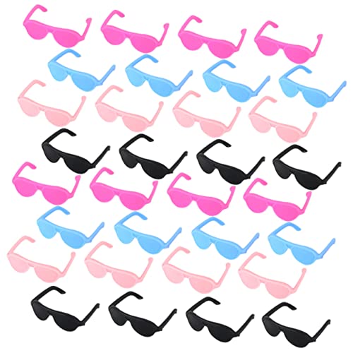 ibasenice 60 Stück Puppe Mini-Brille Kleine Gläser Für Puppen Puppe Brille Miniatur Bastelbrille Für Puppen Mini-puppenbrille Zum Basteln Minibrille Für Puppen Plastik von ibasenice