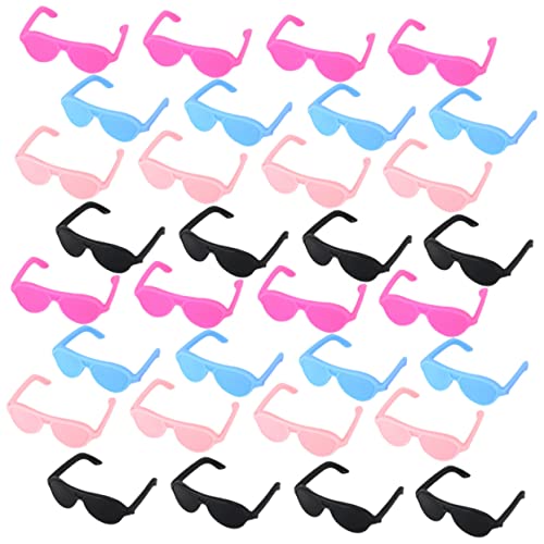ibasenice 60st Puppe Mini-Brille Miniaturpuppenbrille Mini-Sonnenbrille Winzige Spielsachen Puppenhausbrille Puppenkostümzubehör Mini- Sonnenbrillen Für Damen Puppenbrillen Plastik von ibasenice
