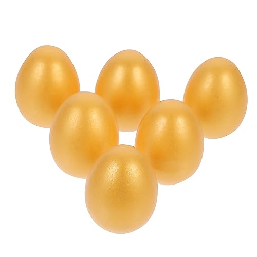 ibasenice Riesiges Goldenes Osternest – 6 Natürliche Holzeier Zum Bemalen Und Dekorieren – Ostergeschenk Für Kinder von ibasenice