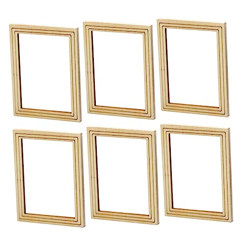ibasenice 6st DIY-Billet-Foto Rahmen Miniatur-zubehör Bilderrahmen Miniwand Winziges Zuhause Fotorahmenmodell Aus Holz Mini-fotorahmen Mikrowelt Fotorahmen Mini-hausbedarf Hölzern ibasenice 6st DIY-Billet-Foto Rahmen Miniatur-zubehör Bilderrahmen Miniwand Winziges Zuhause Fotorahmenmodell Aus Holz Mini-fotorahmen Mikrowelt Fotorahmen Mini-hausbedarf Hölzern von ibasenice