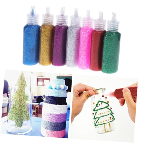 ibasenice Erstellen Sie Erstaunliche Kunstwerke Glitzer-flüssigkleber-Set Für Jungen Und Mädchen 7 Helle Farben Kinder Malkleber Glitzer-Shaker von ibasenice