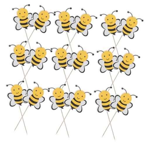 ibasenice 72 Stück Bienen Kuchendekoration Kuchendekor Bienen Cupcake Topper Für Party Cupcake Zubehör Geburtstagskuchen Topper von ibasenice