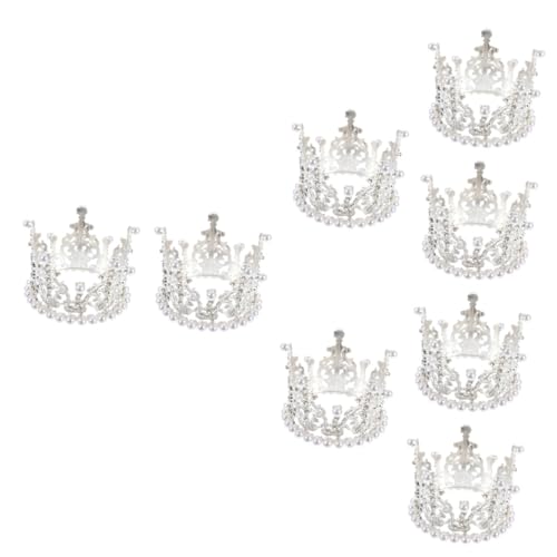 ibasenice 8 Stk Krone Dekoration Ornament Backen Krone Stütze Kuchenverzierung Kuchen Liefert Backen Topper Kinderkronen Kuchen -topper Backdekorationen Legierung Silver von ibasenice