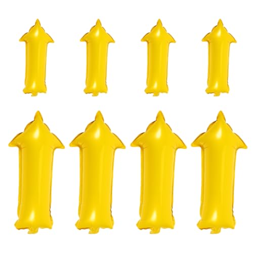 ibasenice 8 Stück Ballonführerschild Ballondekoration Geburtstag Luftballons Ballon-requisite Partyballons Cartoon- -ballons Aufblasbarer Pfeilballon -aluminiumfolie Yellow von ibasenice