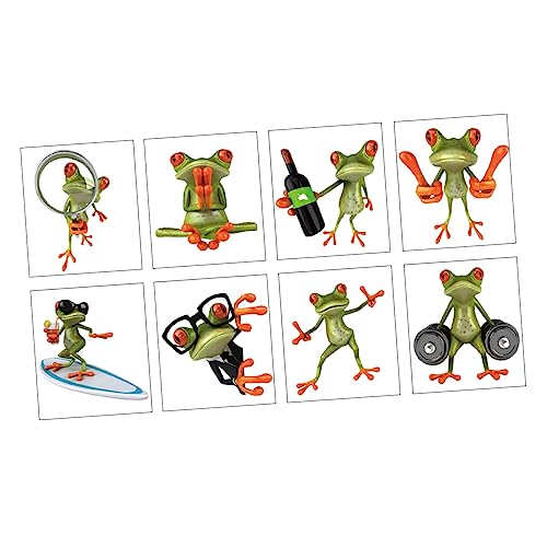 ibasenice 8 Stücke Frosch Autoaufkleber Lustige Frosch Sticker für Fenster und Wand Dekorative Aufkleber für Kinderzimmer Einfache Anbringung ohne Rückstände von ibasenice