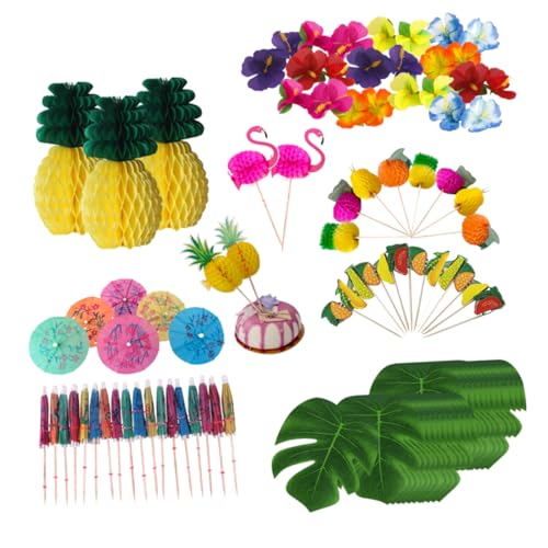 ibasenice 99 Stück 1 Satz Hibiskus Ananas Luau-partyspielzeug Strandparty-Dekorationen Tiki-Party-Dekorationen Hawaiianische Topper Party-wabenkugeln Hölzern ibasenice 99 Stück 1 Satz Hibiskus Ananas Luau-partyspielzeug Strandparty-Dekorationen Tiki-Party-Dekorationen Hawaiianische Topper Party-wabenkugeln Hölzern von ibasenice