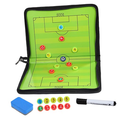 ibasenice Faltbares Fußball Taktikboard mit Magnetoberfläche für Spielerstrategien Marker und Radiergummi Langlebigem PU PVC für Trainingszwecke von ibasenice