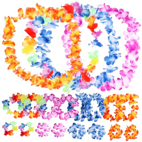ibasenice Hawaiianische Party Leis Teilig Blumenketten Stirnbänder Armbänder Tropisch für Luau Hochzeit Festival Fotorequisiten und Sommer Stranddeko ibasenice Hawaiianische Party Leis Teilig Blumenketten Stirnbänder Armbänder Tropisch für Luau Hochzeit Festival Fotorequisiten und Sommer Stranddeko von ibasenice