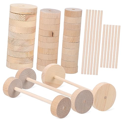 ibasenice Holzräder und Stäbe Set für DIY Projekte Unlackierte Holzräder Durchmesser und Holzstäbchen für Bastelideen und Modellautos ibasenice Holzräder und Stäbe Set für DIY Projekte Unlackierte Holzräder Durchmesser und Holzstäbchen für Bastelideen und Modellautos von ibasenice