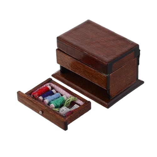 ibasenice Vintage Nähkasten Aus Holz Für Puppenhäuser - Miniatur-bastelprojekte - Minimöbel Im Maßstab 112 - Perfekt Für Puppenhauszubehör ibasenice Vintage Nähkasten Aus Holz Für Puppenhäuser - Miniatur-bastelprojekte - Minimöbel Im Maßstab 112 - Perfekt Für Puppenhauszubehör von ibasenice