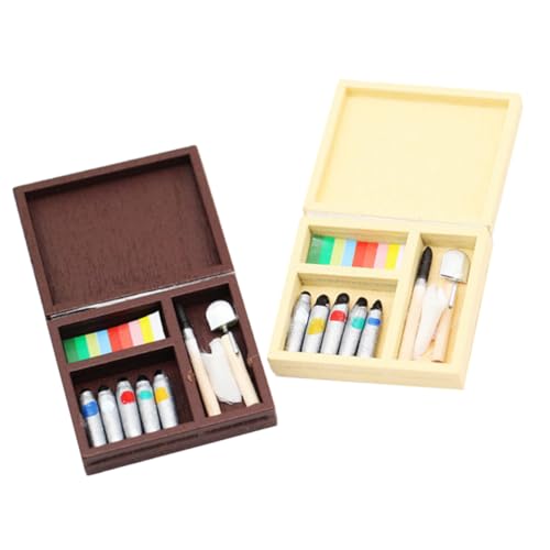 ibasenice Künstlerbedarf Für Mini-Modelle – 2er-Set Miniatur-malpigmentkasten Staffelei Und Zeichenbrett Für Dekoratives Mini- ibasenice Künstlerbedarf Für Mini-Modelle – 2er-Set Miniatur-malpigmentkasten Staffelei Und Zeichenbrett Für Dekoratives Mini- von ibasenice