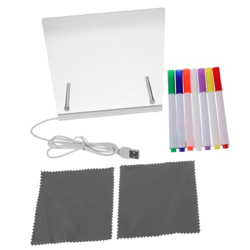ibasenice LED Leuchtendes Zeichenbrett mit Ständer Transparentes Wiederverwendbares Kinderschreibbrett mit Bunten Stiften Fluoreszierendes Tragbares Lernspielzeug für Jungen und Mädchen ibasenice LED Leuchtendes Zeichenbrett mit Ständer Transparentes Wiederverwendbares Kinderschreibbrett mit Bunten Stiften Fluoreszierendes Tragbares Lernspielzeug für Jungen und Mädchen von ibasenice