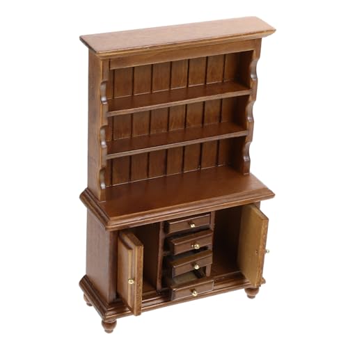 ibasenice Mini-bücherregal Aus Holz Miniatur Leute Aus Dem Puppenhaus Klein Kommode Bausatz Anzeige Deckel Einheit Sitz Puppenhaus Mini Möbel Hölzern Brown von ibasenice