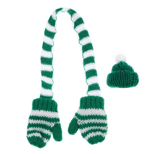 ibasenice Mini-strickmütze-schal-Set Weihnachtsaccessoires Für Puppenhaus Puppenkleidung Und Dekoration Entzückendes Miniatur-Flaschen-Accessoire Festliche Dekorationsartikel von ibasenice