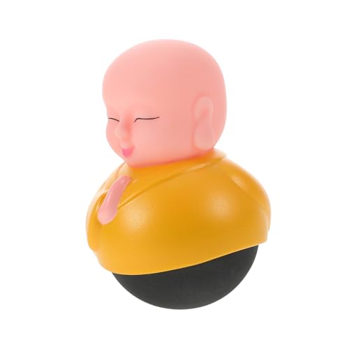 ibasenice Pummelpuppe Geschenkideen für kinderspielzeug Tumbler Kreative sammlerstücke Mönch Tumbler Statue Mini-Mönch- – Vinyl Yellow von ibasenice