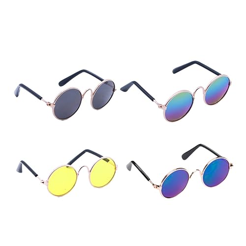 ibasenice Puppen-dekorationszubehör 4-teilige Mini-Brille Aus Kunststoff Für Haustierpuppen Einheitsgröße Leicht Zu Tragen von ibasenice