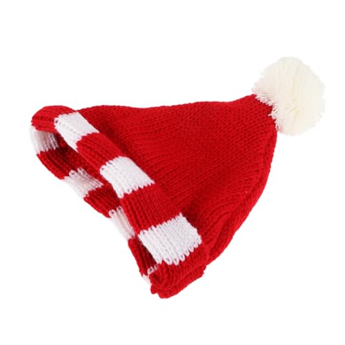 ibasenice Puppenmütze Mini-Strickmützen winzige Kitting-Hüte Minihüte zum Basteln Minihüte für Puppen Kunst DIY Handwerk Strick Dekoration Miniatur-Puppenhüte Mini-Hüte Garn rot von ibasenice