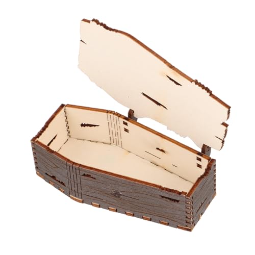 ibasenice Rustikale Halloween Coffin Candy Box aus Holz Wiederverwendbares Snack-tablett Vielseitige Süßigkeiten Schmuckablage für Partydeko und Halloween-feiern von ibasenice