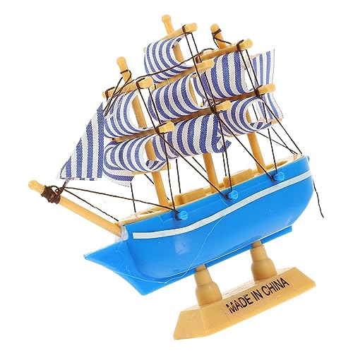 ibasenice Bürodekoration büro dekoration Segelbootmodell Piraten-Segelschiffsmodell Wohnkultur Modelle Desktop-Ornament mit mediterranem Schiff schmuck für segelschiffe Kuchen Holzboot von ibasenice