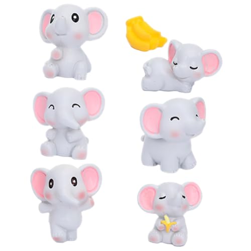 ibasenice Teiliges Mini Elefanten Figuren aus Resin Handgefertigt Stabile Flache Basis Niedliche Deko für Büro Wohnzimmer Garten Bücherregal Vielseitige Tischdekoration Kreative von ibasenice