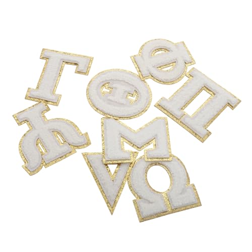 ibasenice Vielseitige Griechische Buchstaben-aufnäher 8 Einzigartige Stile Goldstickerei Zum Befestigen Von Kleidung ibasenice Vielseitige Griechische Buchstaben-aufnäher 8 Einzigartige Stile Goldstickerei Zum Befestigen Von Kleidung von ibasenice