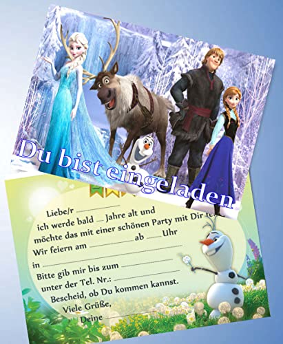 ich 10 Einladungskarten für Geburtstag Partys und Kindergeburtstag Kompatibel mit Frozen Die Eiskönigin Nr. 3 von ich