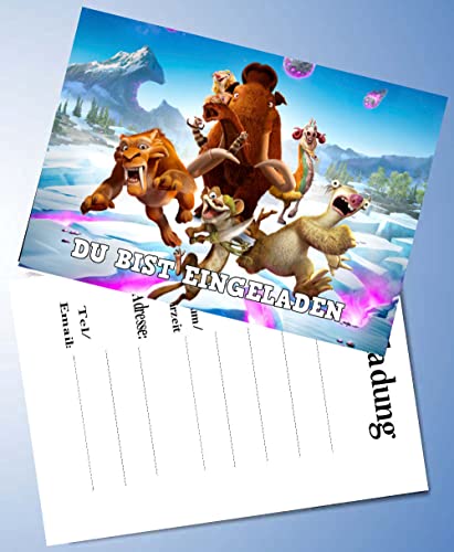 ich 10 Einladungskarten für Geburtstag Partys und Kindergeburtstag Kompatibel mit Ice Age Nr. 2 von ich